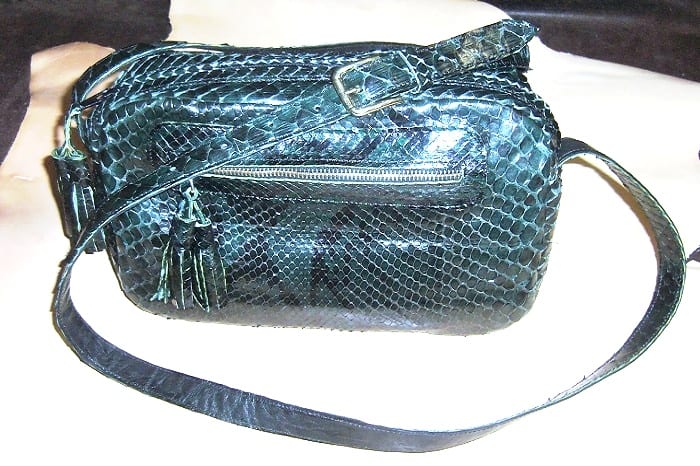 Borsa a tracolla in pelle di pitone, Borse