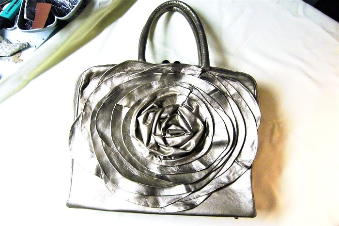 Borsa con manici in pelle di capretto, Borse