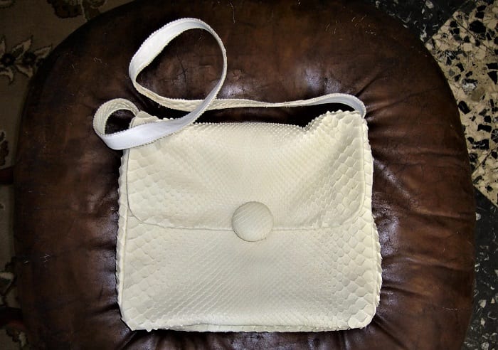 Borsa a tracolla in pelle di pitone, Borse