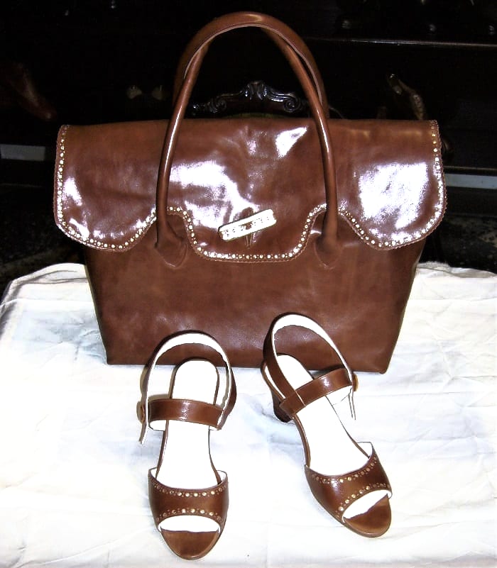 Borsa con manici in pelle di vitellino, Borse
